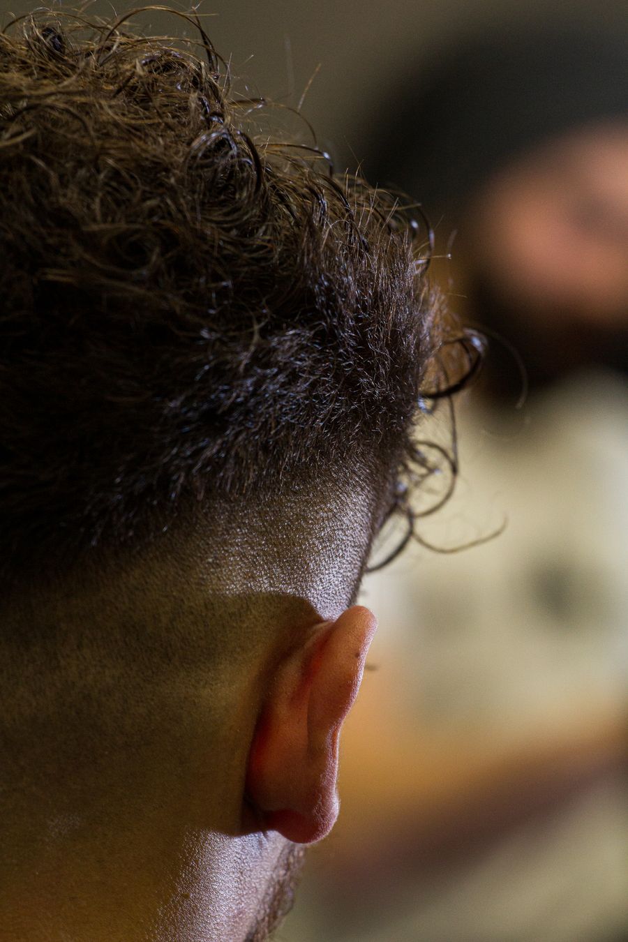 Modern haircut from behind