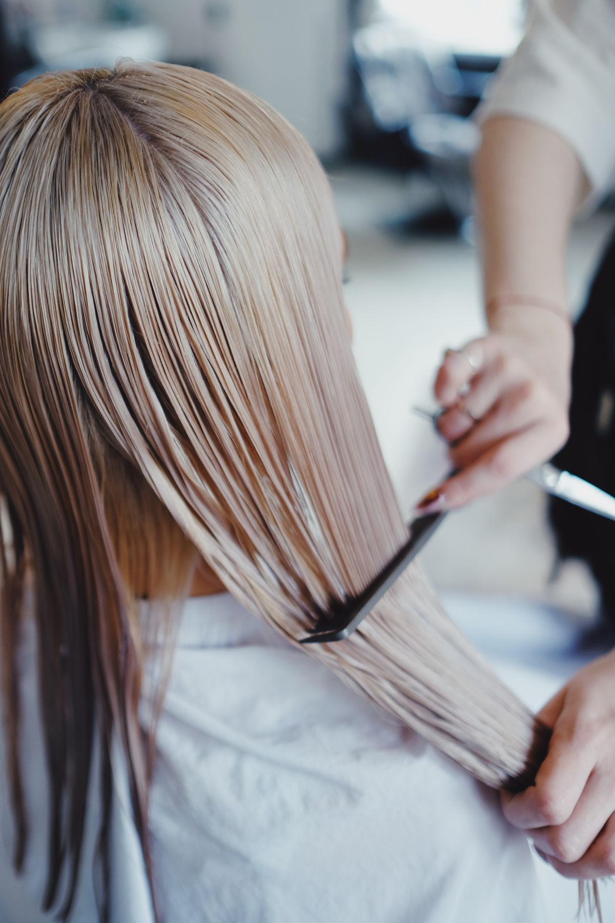 Silk press styling