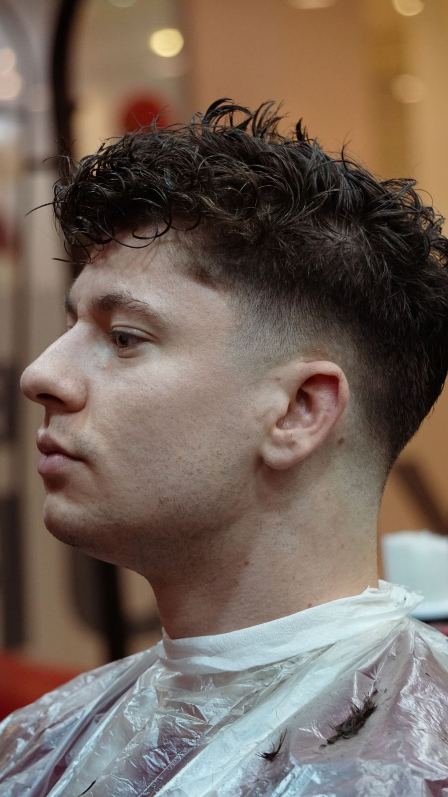Profile of fresh haircut